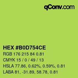 Farbcode: HEX #B0D754CE | qconv.com