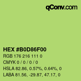 Farbcode: HEX #B0D86F00 | qconv.com