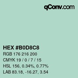 Color code: HEX #B0D8C8 | qconv.com