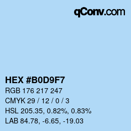 Color code: HEX #B0D9F7 | qconv.com