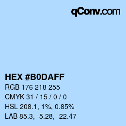 Color code: HEX #B0DAFF | qconv.com