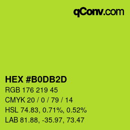 カラーコード: HEX #B0DB2D | qconv.com