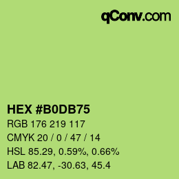 カラーコード: HEX #B0DB75 | qconv.com