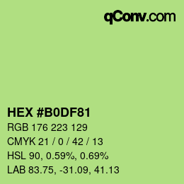 Color code: HEX #B0DF81 | qconv.com