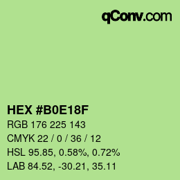 Color code: HEX #B0E18F | qconv.com