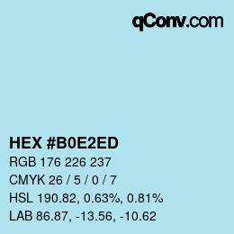 Color code: HEX #B0E2ED | qconv.com