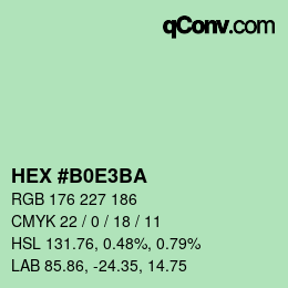 颜色代码: HEX #B0E3BA | qconv.com