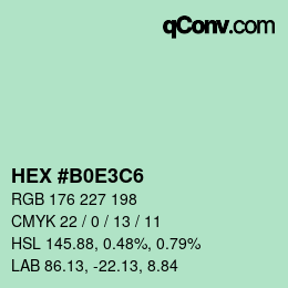 Color code: HEX #B0E3C6 | qconv.com