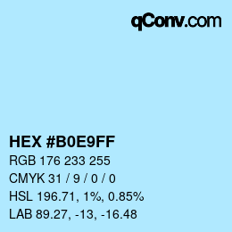 Color code: HEX #B0E9FF | qconv.com