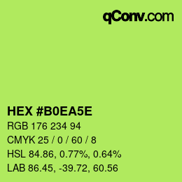 カラーコード: HEX #B0EA5E | qconv.com