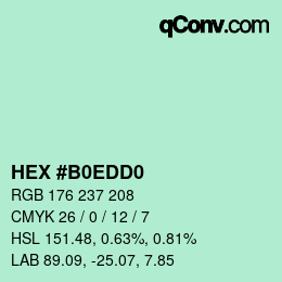 カラーコード: HEX #B0EDD0 | qconv.com