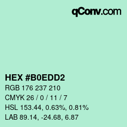 カラーコード: HEX #B0EDD2 | qconv.com