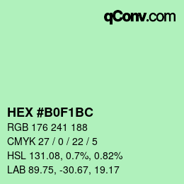 Color code: HEX #B0F1BC | qconv.com