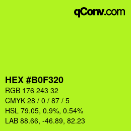 Color code: HEX #B0F320 | qconv.com