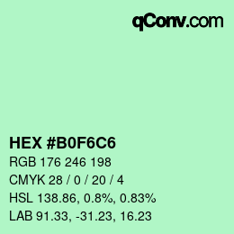 Farbcode: HEX #B0F6C6 | qconv.com