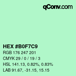 Color code: HEX #B0F7C9 | qconv.com