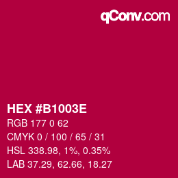 Color code: HEX #B1003E | qconv.com