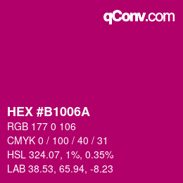 颜色代码: HEX #B1006A | qconv.com
