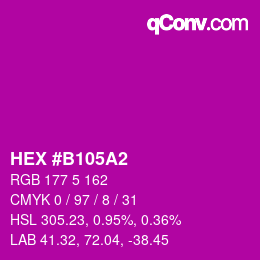 Color code: HEX #B105A2 | qconv.com