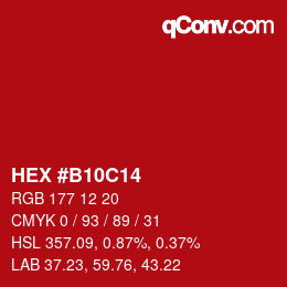 Farbcode: HEX #B10C14 | qconv.com