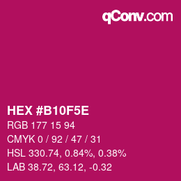 Color code: HEX #B10F5E | qconv.com