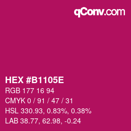 Color code: HEX #B1105E | qconv.com