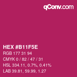 Color code: HEX #B11F5E | qconv.com
