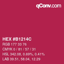 颜色代码: HEX #B1214C | qconv.com