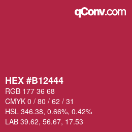 カラーコード: HEX #B12444 | qconv.com