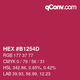 Farbcode: HEX #B1254D | qconv.com