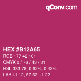カラーコード: HEX #B12A65 | qconv.com