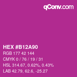 Color code: HEX #B12A90 | qconv.com