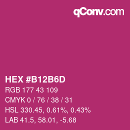 颜色代码: HEX #B12B6D | qconv.com