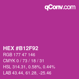 Color code: HEX #B12F92 | qconv.com
