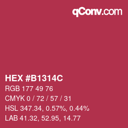 Color code: HEX #B1314C | qconv.com