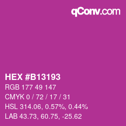 颜色代码: HEX #B13193 | qconv.com