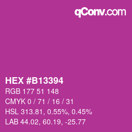 Color code: HEX #B13394 | qconv.com