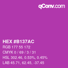 颜色代码: HEX #B137AC | qconv.com