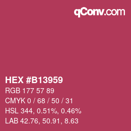 Color code: HEX #B13959 | qconv.com