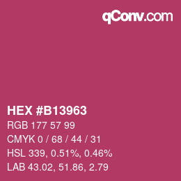 Color code: HEX #B13963 | qconv.com