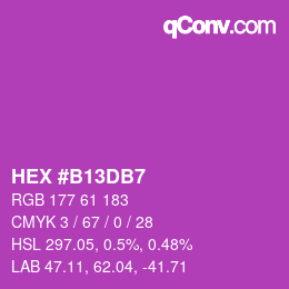 カラーコード: HEX #B13DB7 | qconv.com