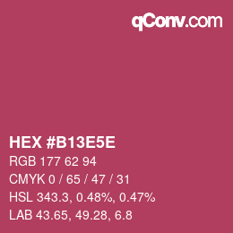 Color code: HEX #B13E5E | qconv.com