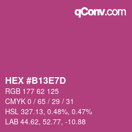 カラーコード: HEX #B13E7D | qconv.com
