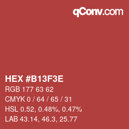 Color code: HEX #B13F3E | qconv.com