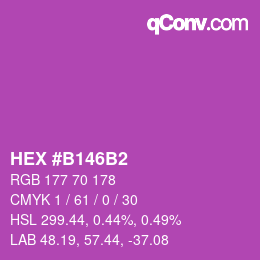 カラーコード: HEX #B146B2 | qconv.com