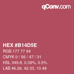 Color code: HEX #B14D5E | qconv.com