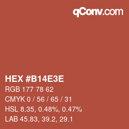 Color code: HEX #B14E3E | qconv.com