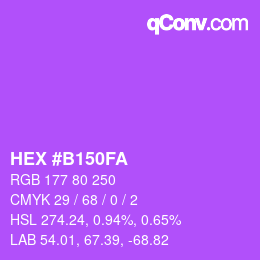Color code: HEX #B150FA | qconv.com