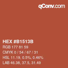 カラーコード: HEX #B1513B | qconv.com