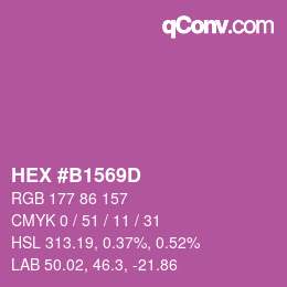 カラーコード: HEX #B1569D | qconv.com
